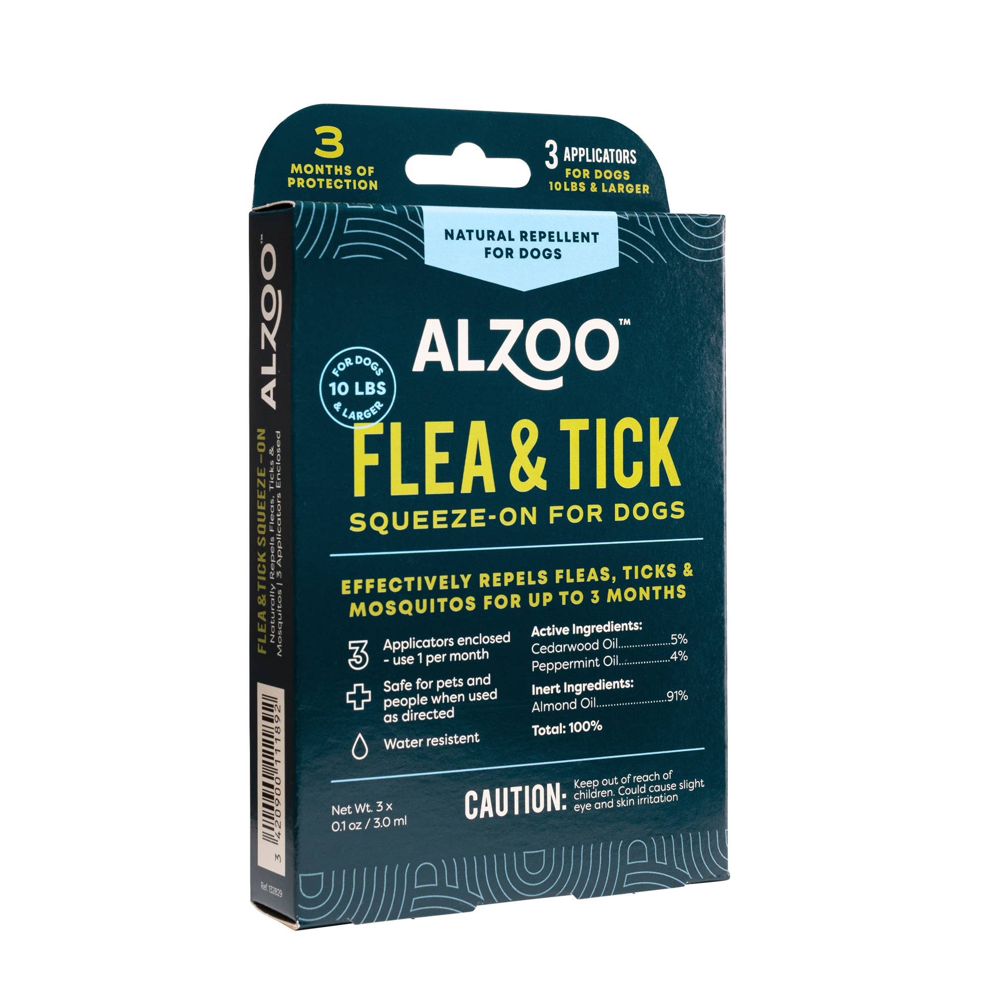 ALZOO Plant-Based Flea & Tick Repellent Squeeze-On for Dogs