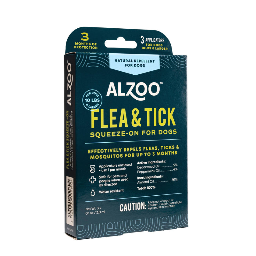 ALZOO Plant-Based Flea & Tick Repellent Squeeze-On for Dogs