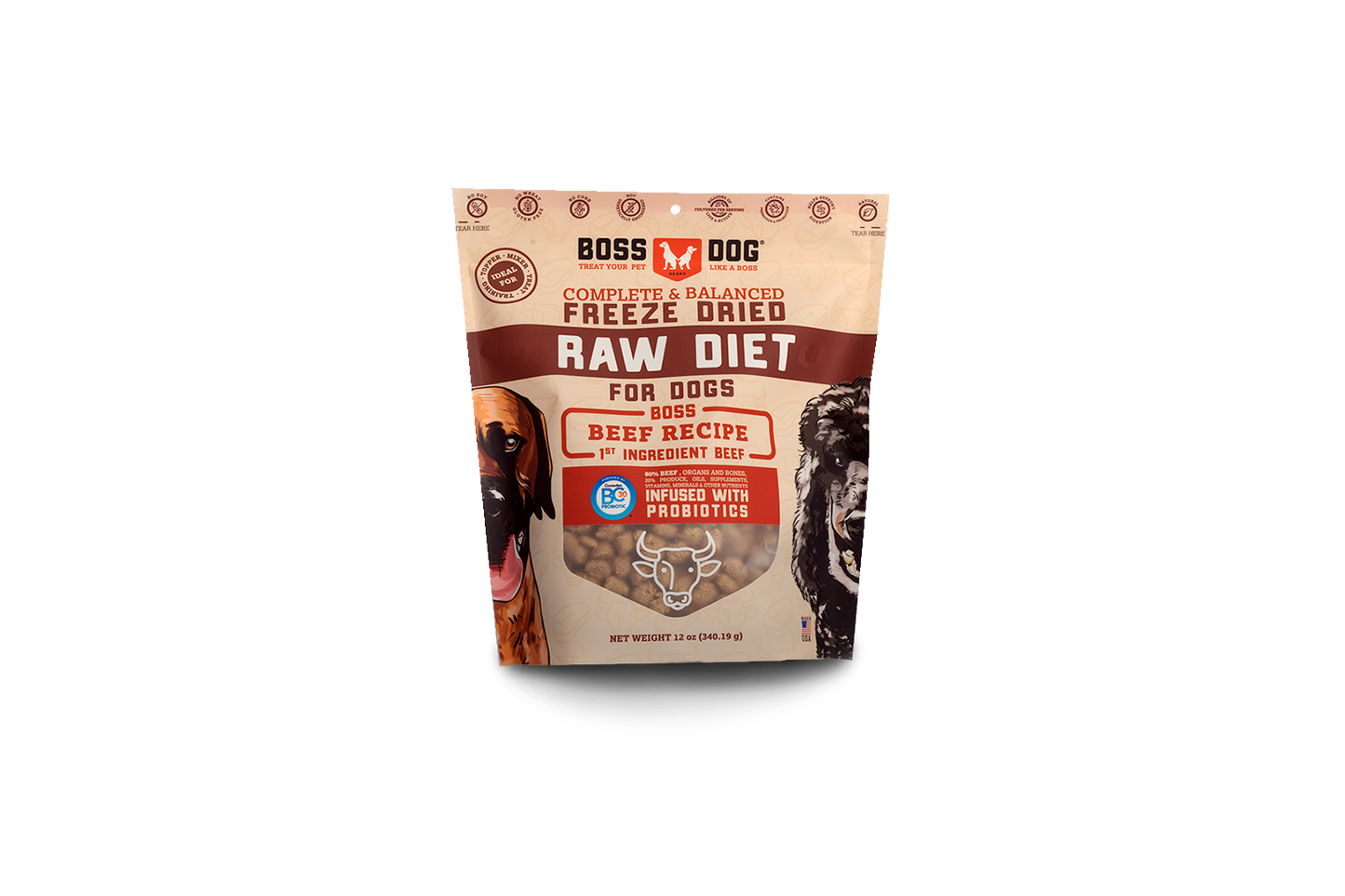 Boss Dog Freeze Dried Raw Diet - Beef (12oz)