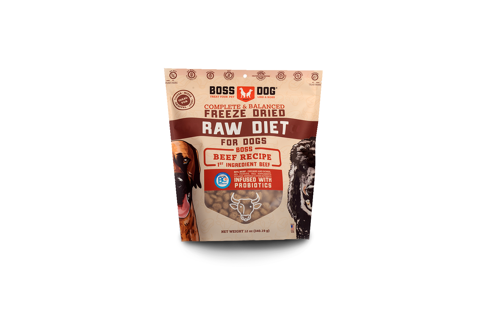 Boss Dog Freeze Dried Raw Diet - Beef (12oz)