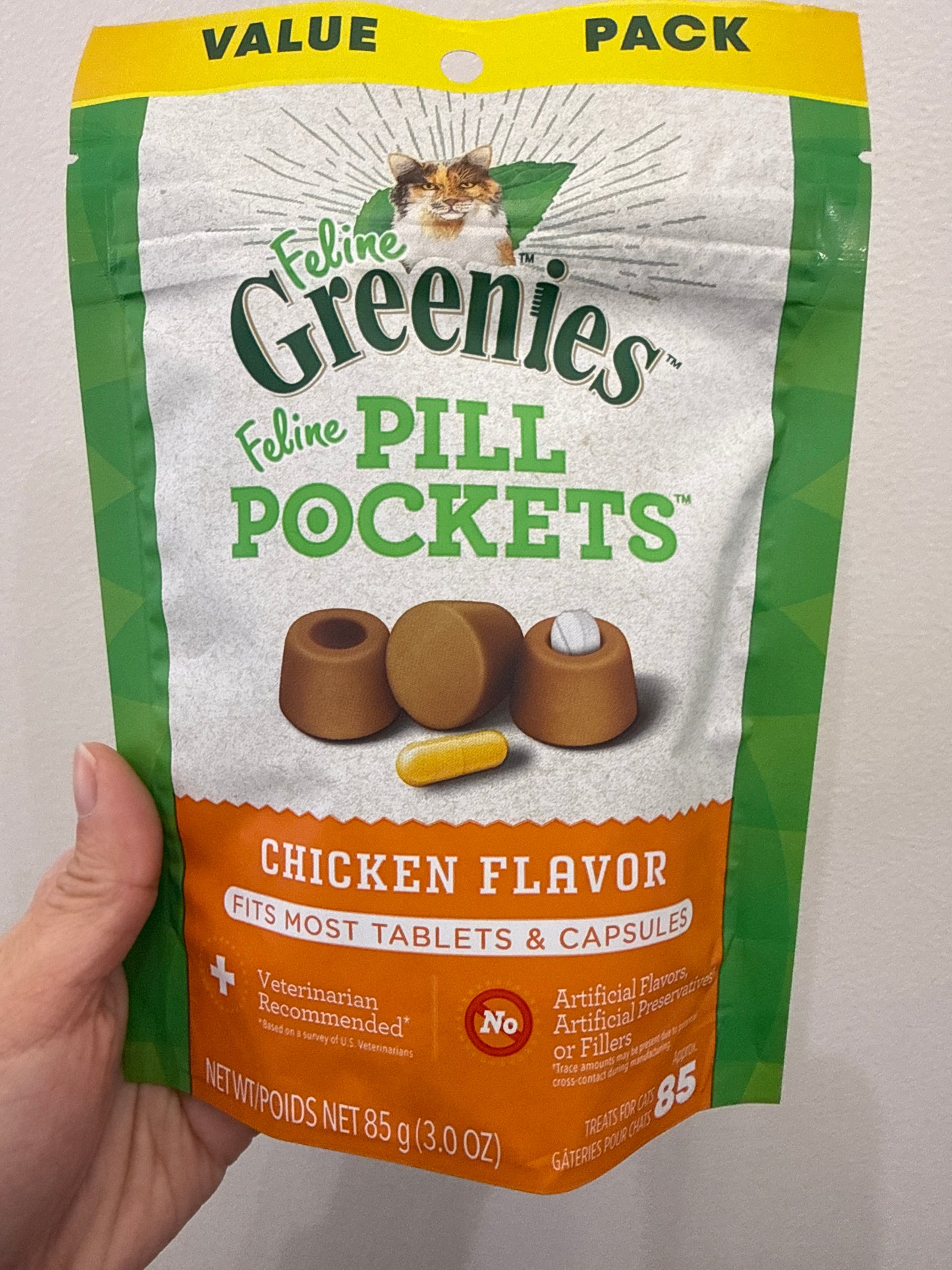 Greenies Feline Pill Pockets Value Size Chicken 3 oz