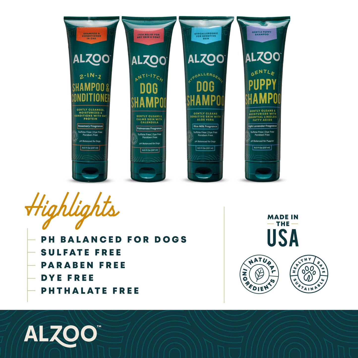 ALZOO™ Plant-Based Anti-Itch Dog Shampoo - 8oz