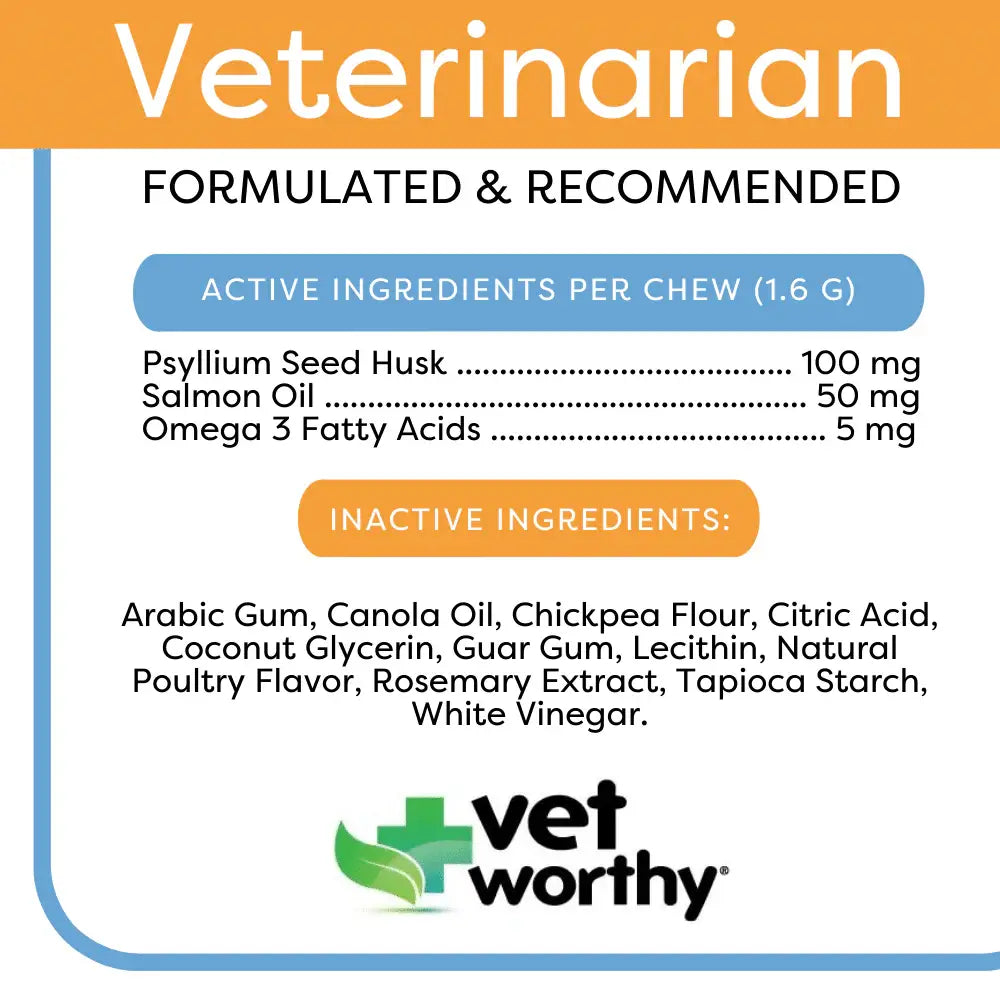 Vet Worthy Hairball Support w/ Pumpkin Soft Chews Feline 60c