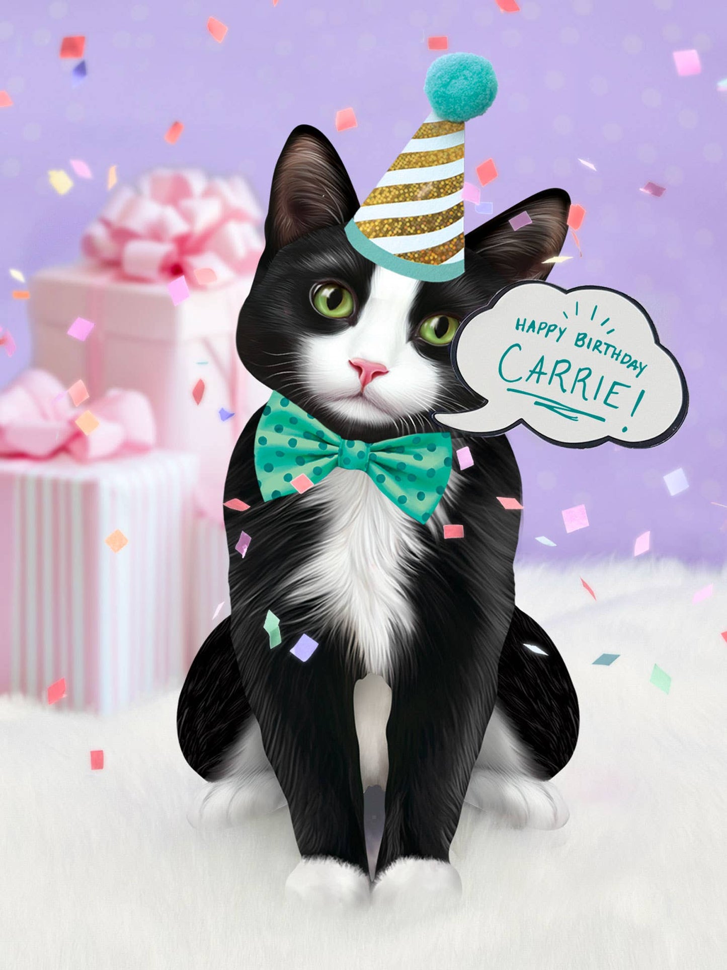 Tuxedo Cat (1 Pop-up Greeting Card)