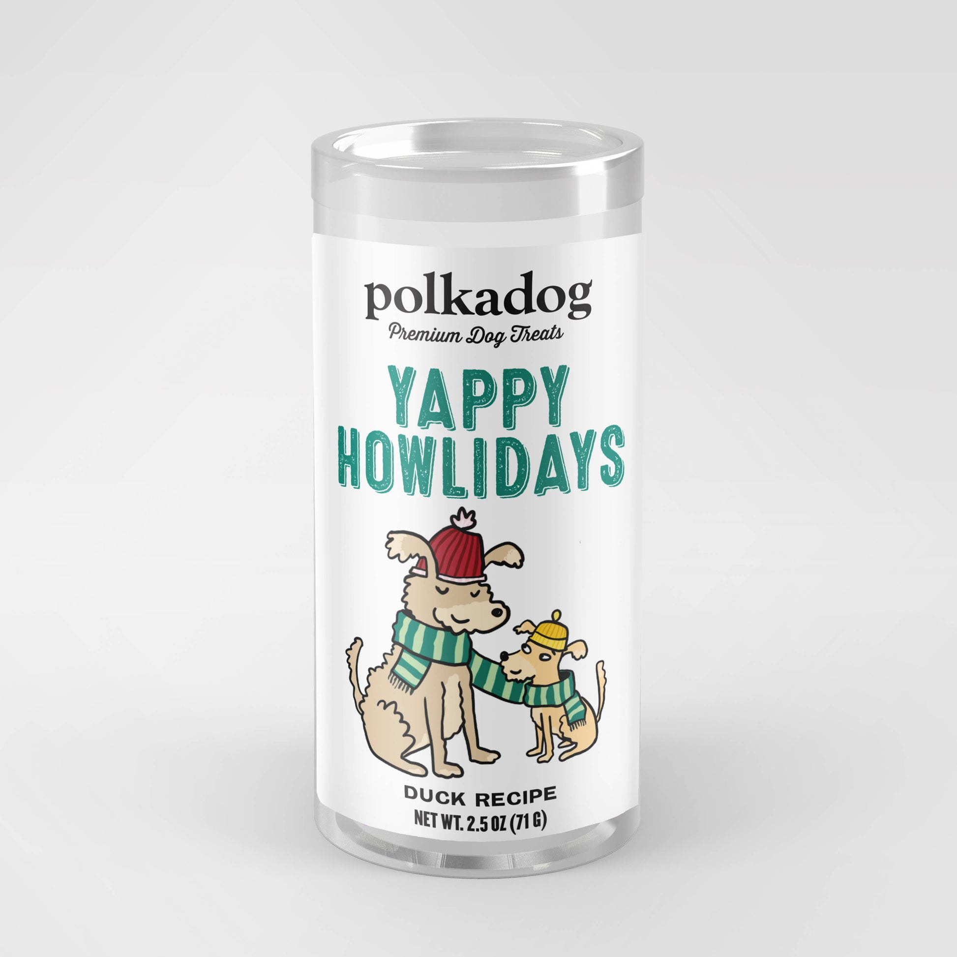 Polka Dog Holiday Mini Tube: Yappy Howlidays, Lucky Duck Bit