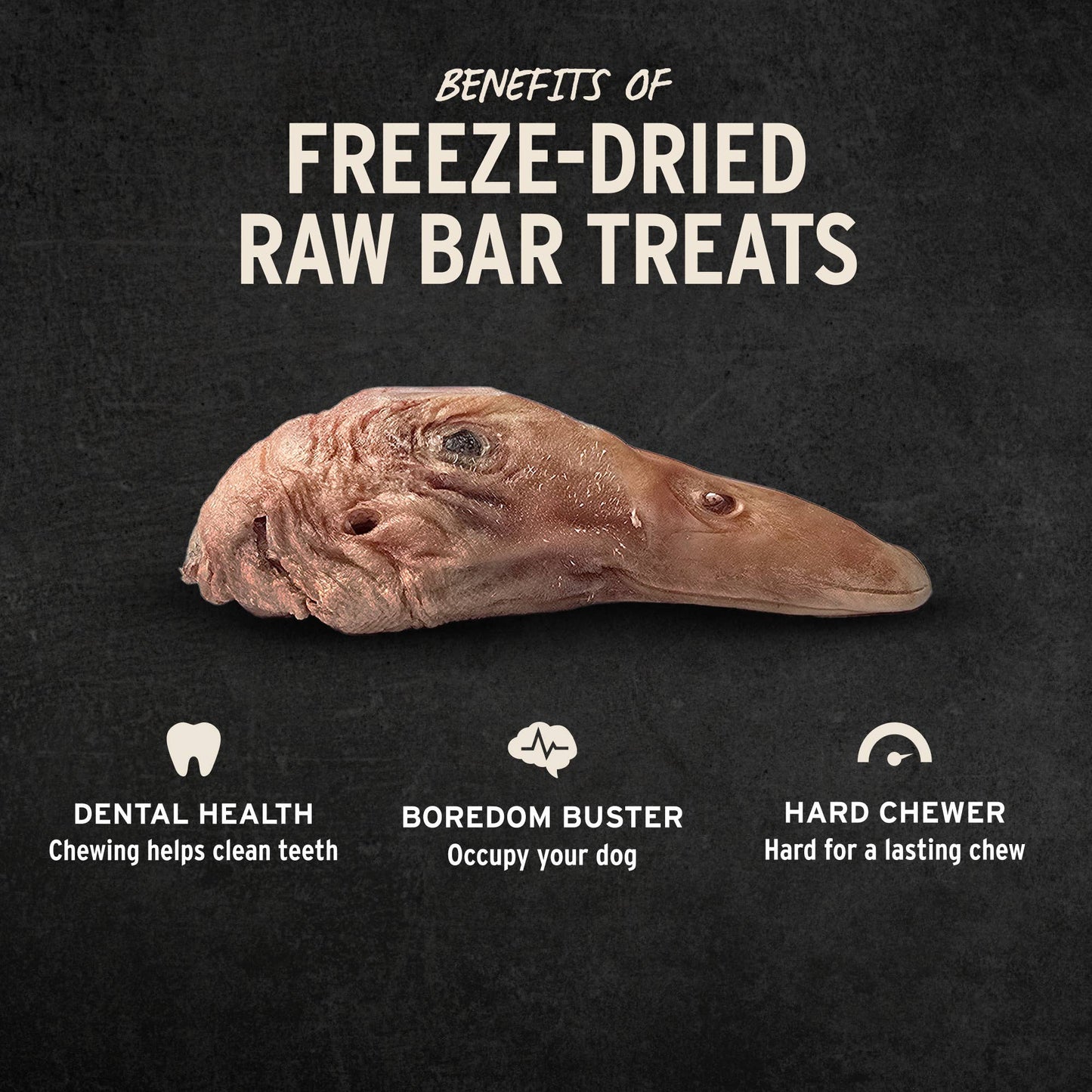 Vital Essentials® RAW BAR Freeze-Dried Raw Duck Head Treat