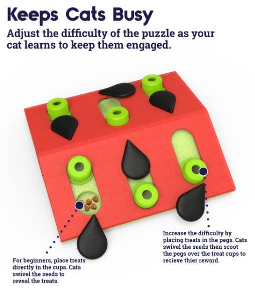 Catstages Melon Madness Puzzle Cat Toy Pink