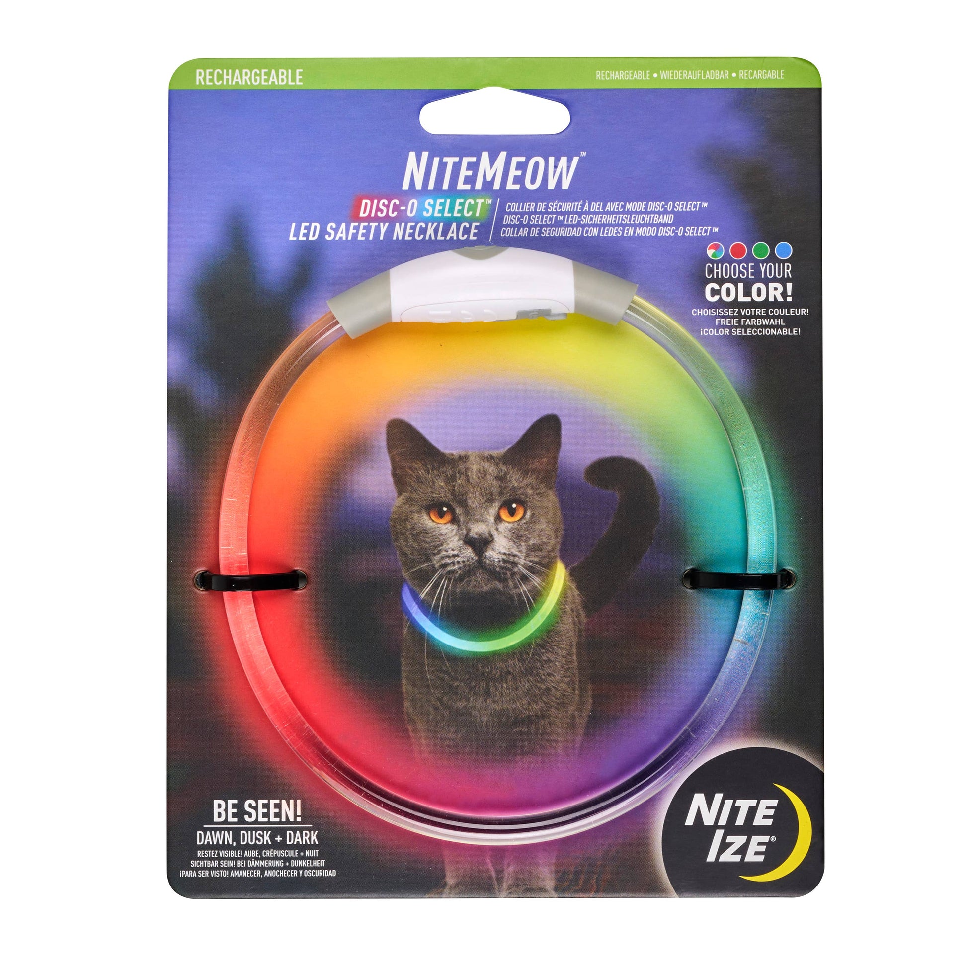 Nite Ize NiteMeow Rechargeable LED Safety Necklace Disc-O
