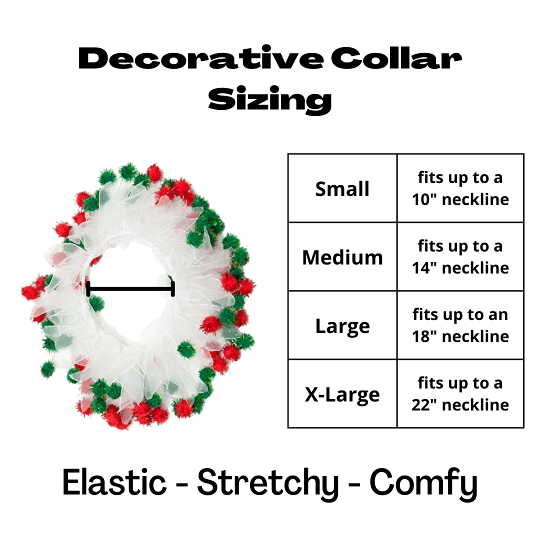 Midlee Christmas Pom Pom Decorative Dog Collar