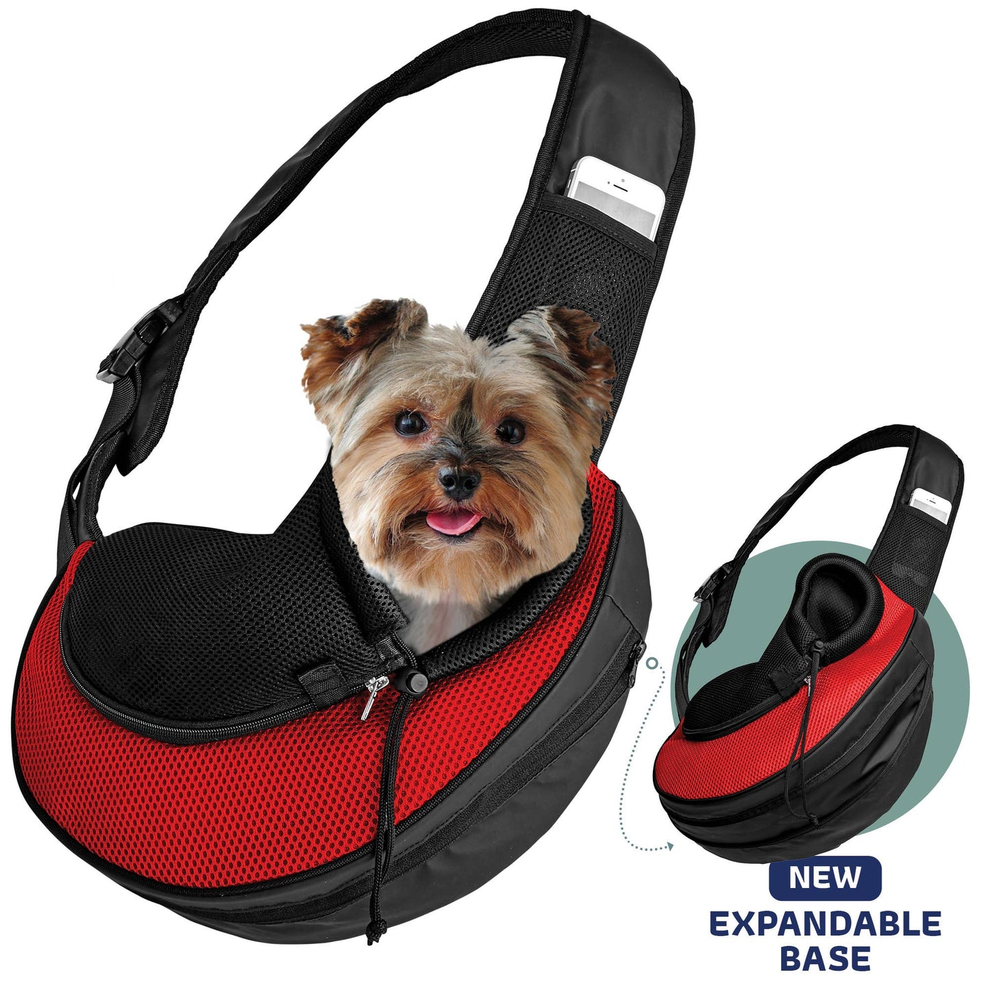 Pet Carrier Expandable Sling For Small Dogs And Cats