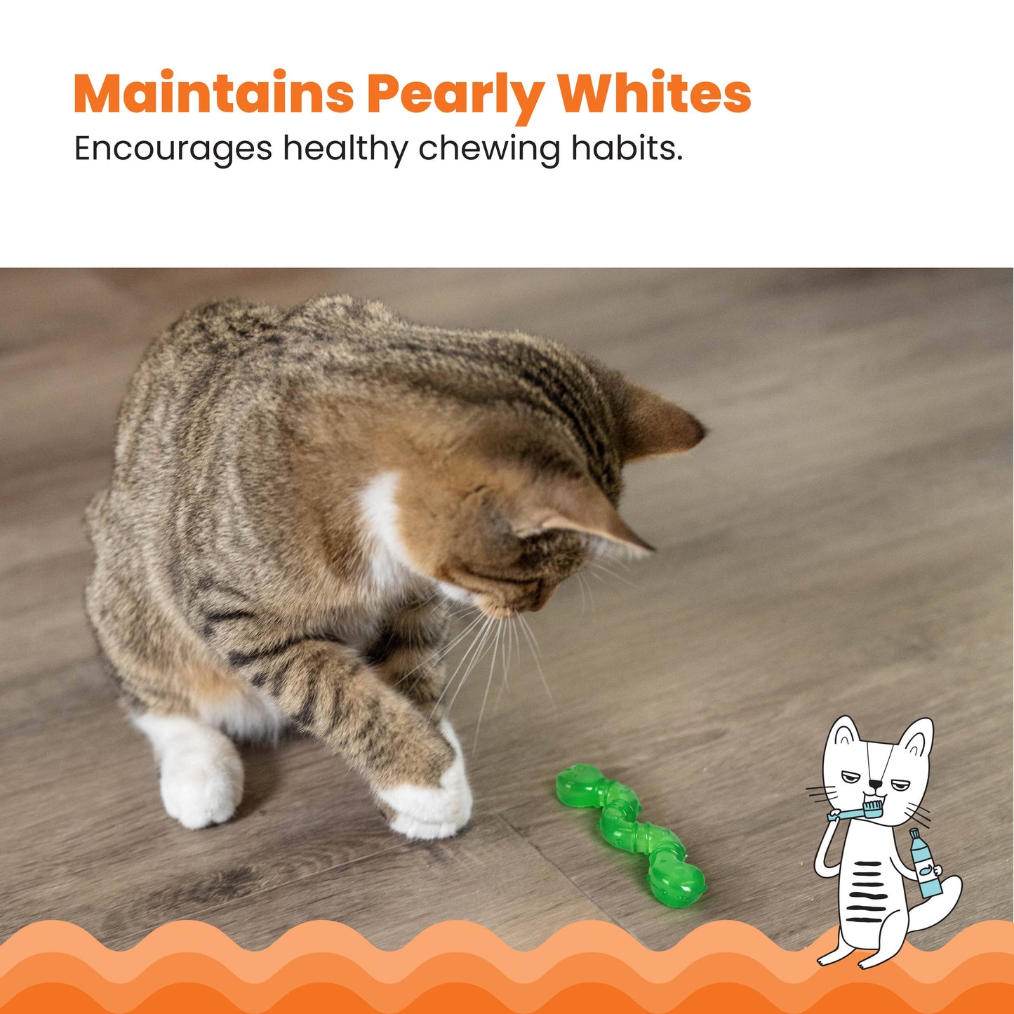 Catstages Orkakat Wiggle Worm Dental Catnip Cat Chew Toy