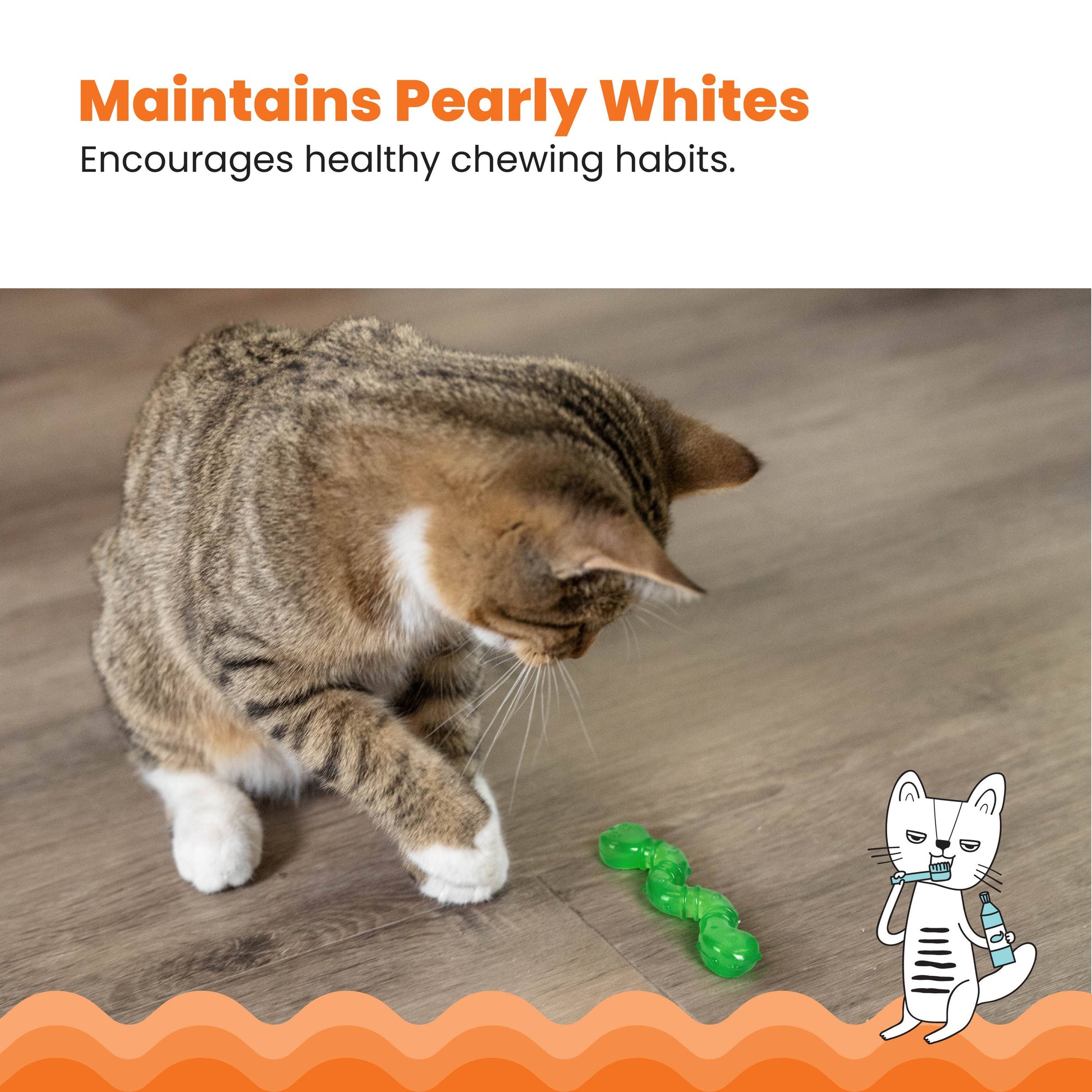 Catstages Orkakat Wiggle Worm Dental Catnip Cat Chew Toy