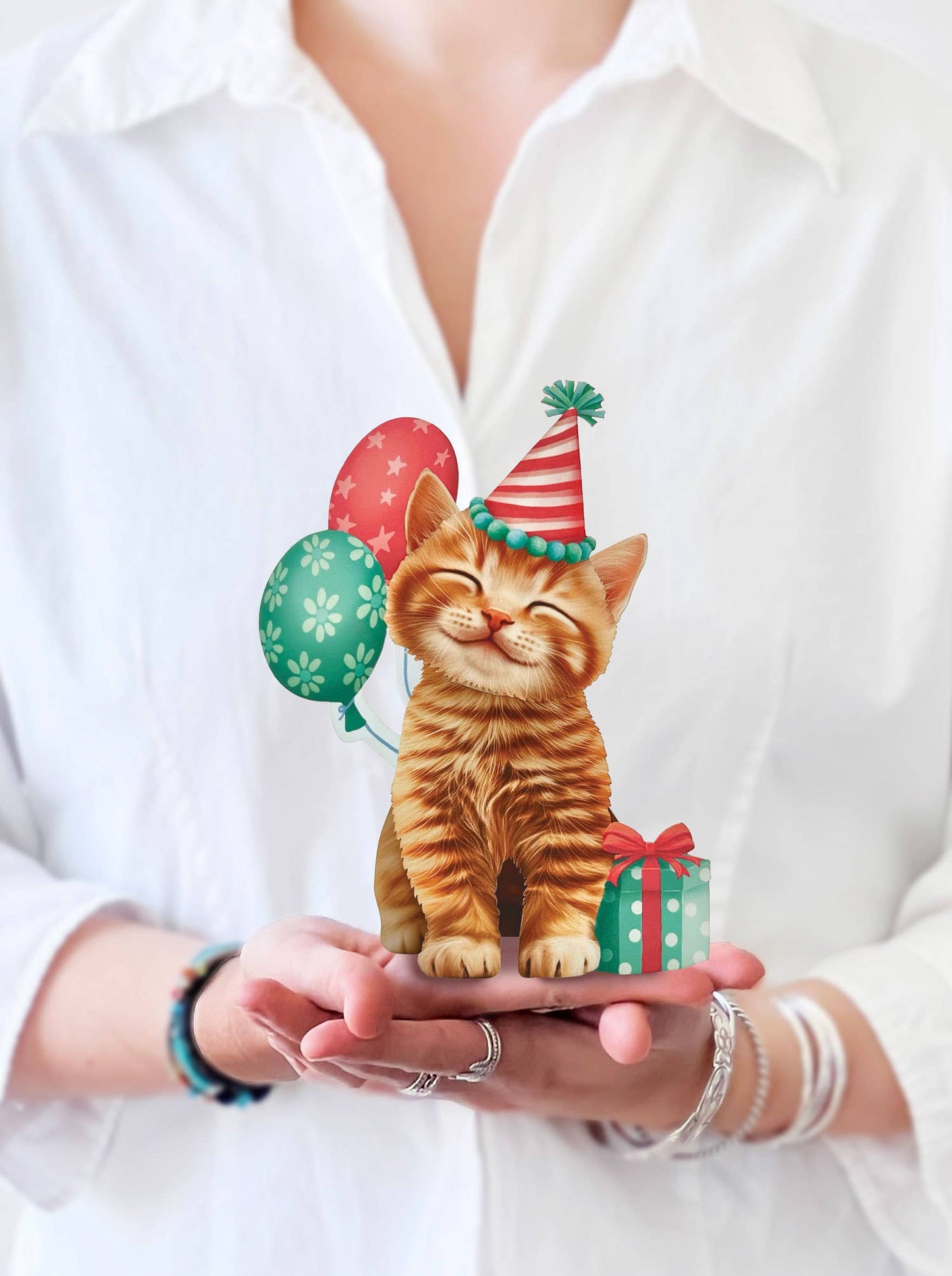 Mini Birthday Kitten (1 Mini Pop-up Greeting Card)