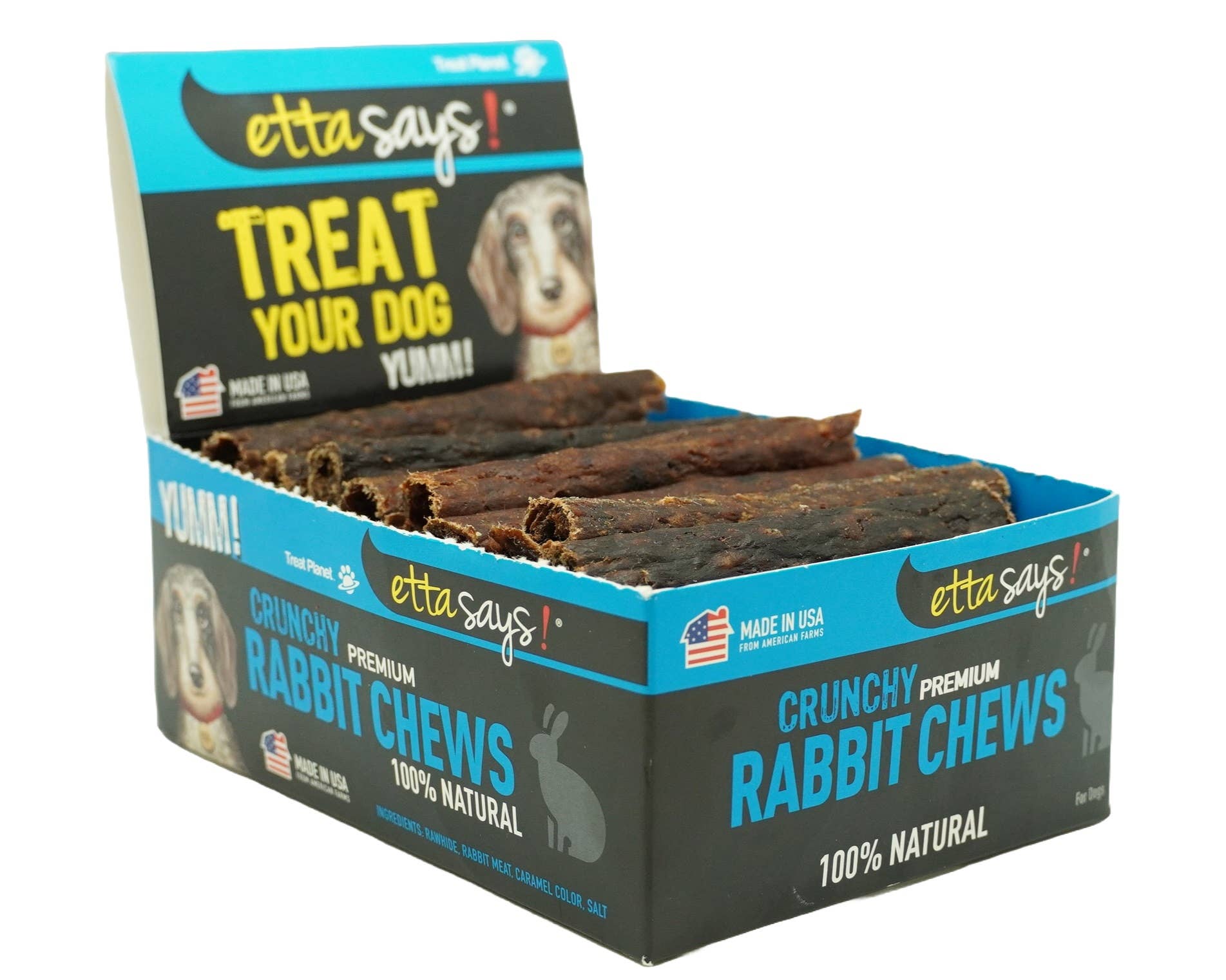 Etta Says! Crunchy Rabbit Dog Chews 4in 1ct