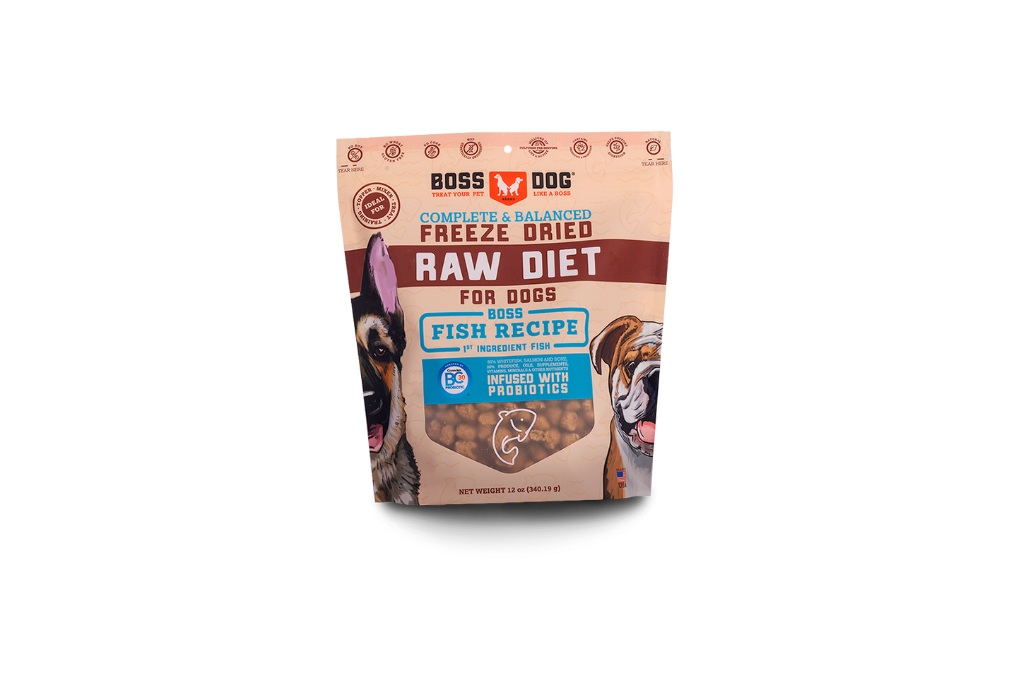 Boss Dog Freeze Dried Raw Diet - Fish (12oz)