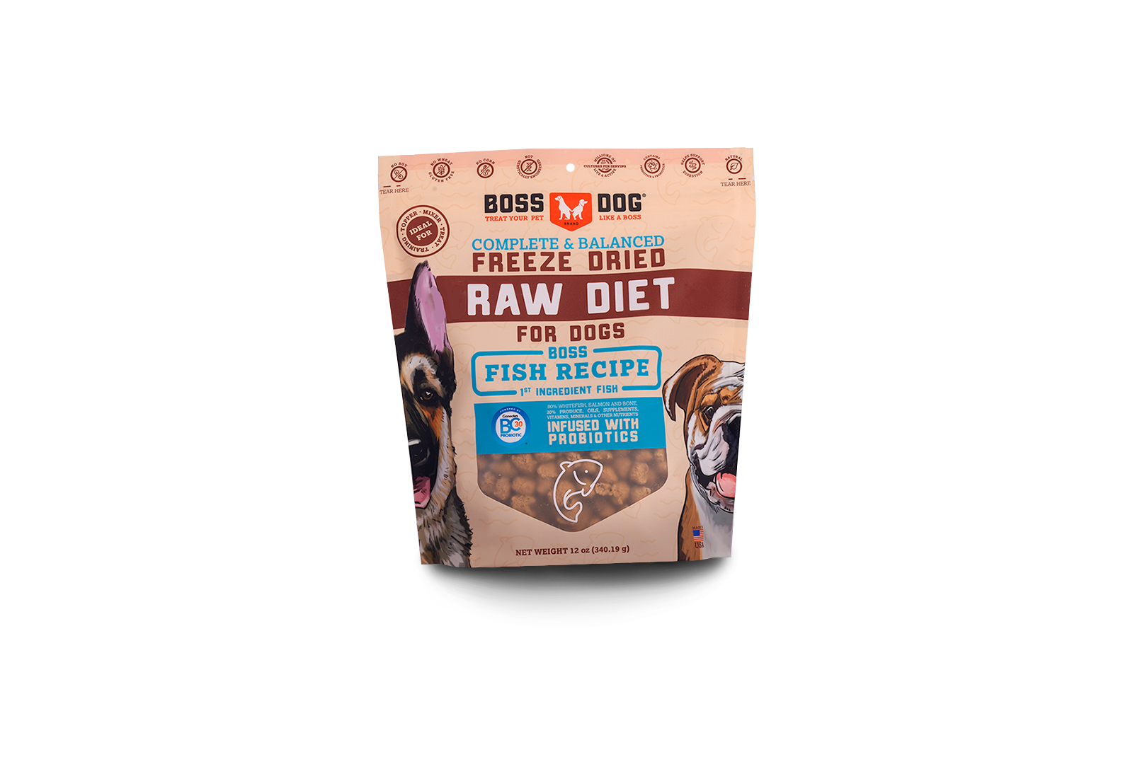 Boss Dog Freeze Dried Raw Diet - Fish (12oz)