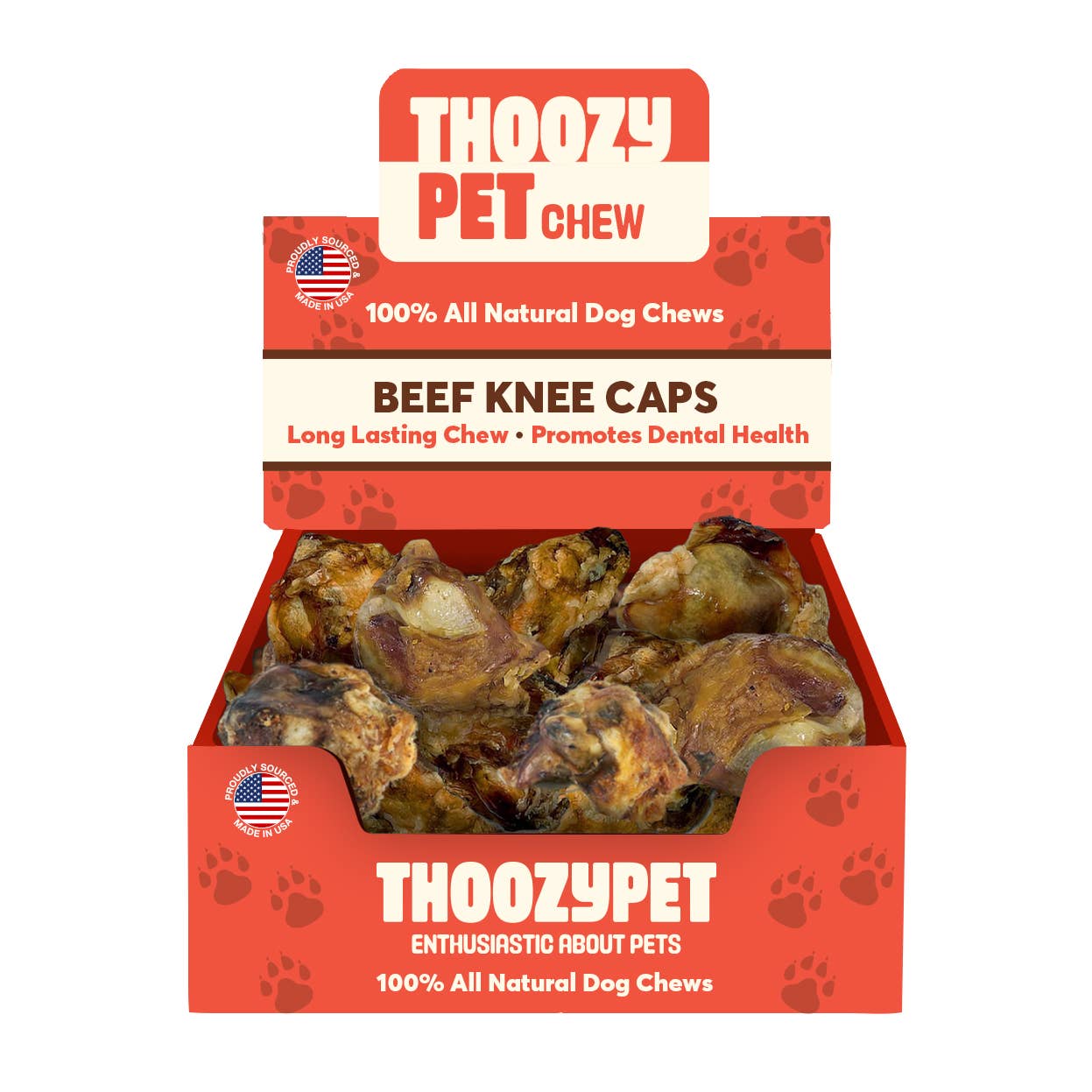 ThoozyPet USA-Sourced Beef Knee Cap Bone Dog Chews 1ct