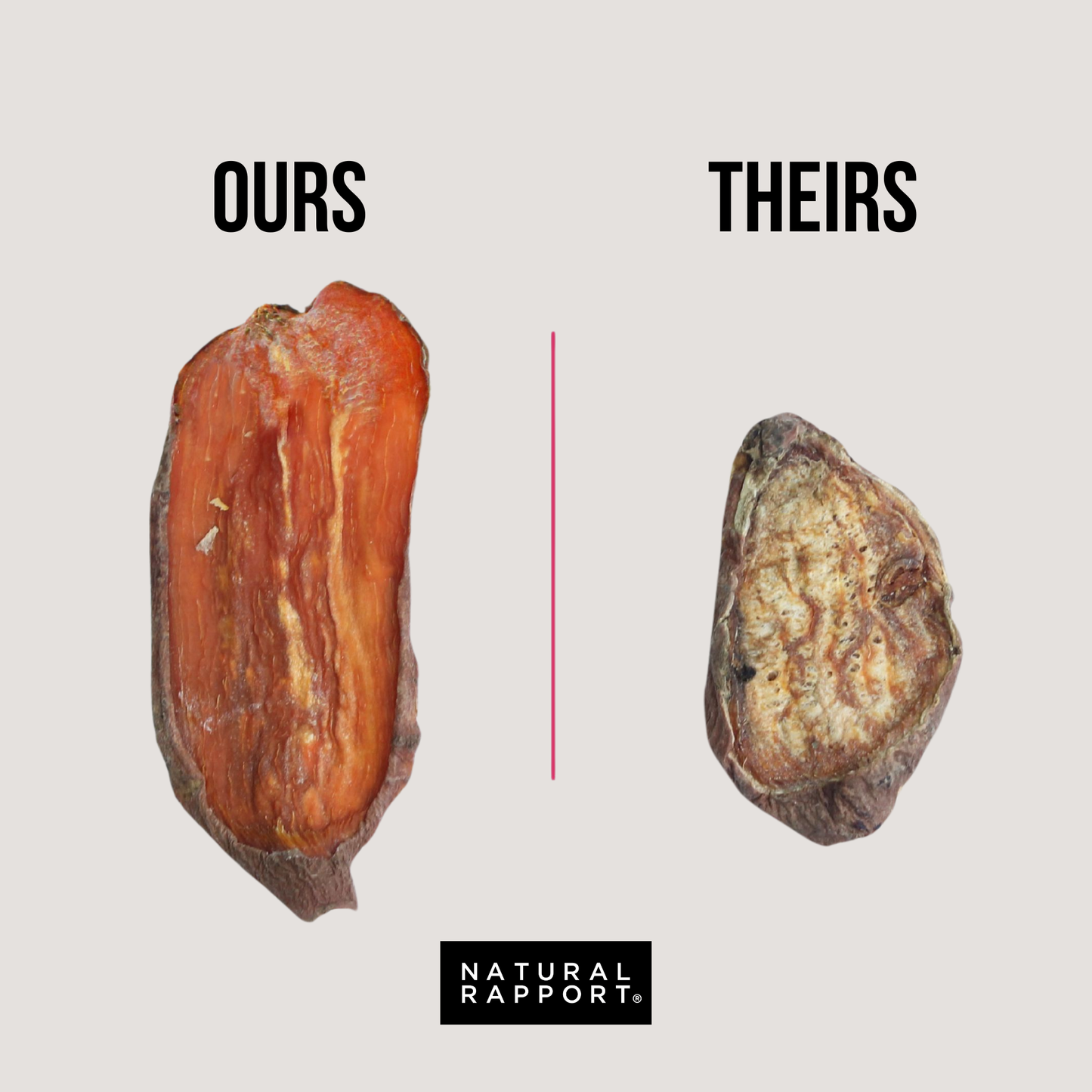 Natural Rapport - The Only Dehydrated Sweet Potato Chews Dogs Need