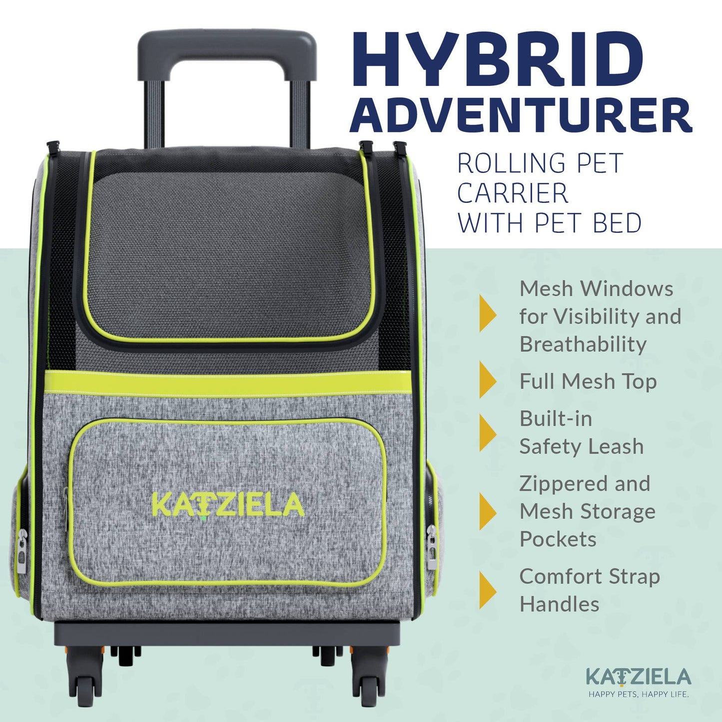 Hybrid Adventurer Pet Backpack With Wheels - 2 Options