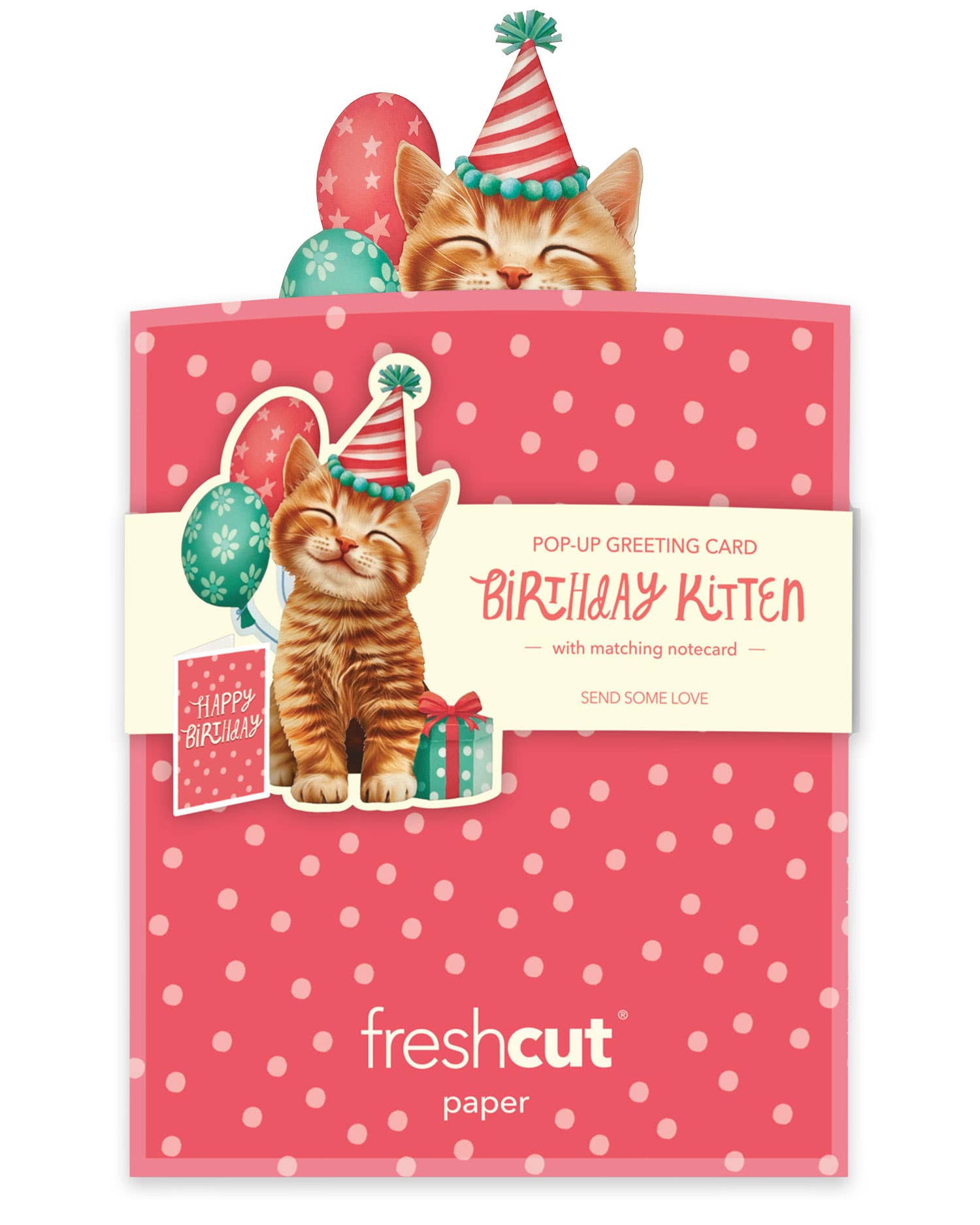 Mini Birthday Kitten (1 Mini Pop-up Greeting Card)