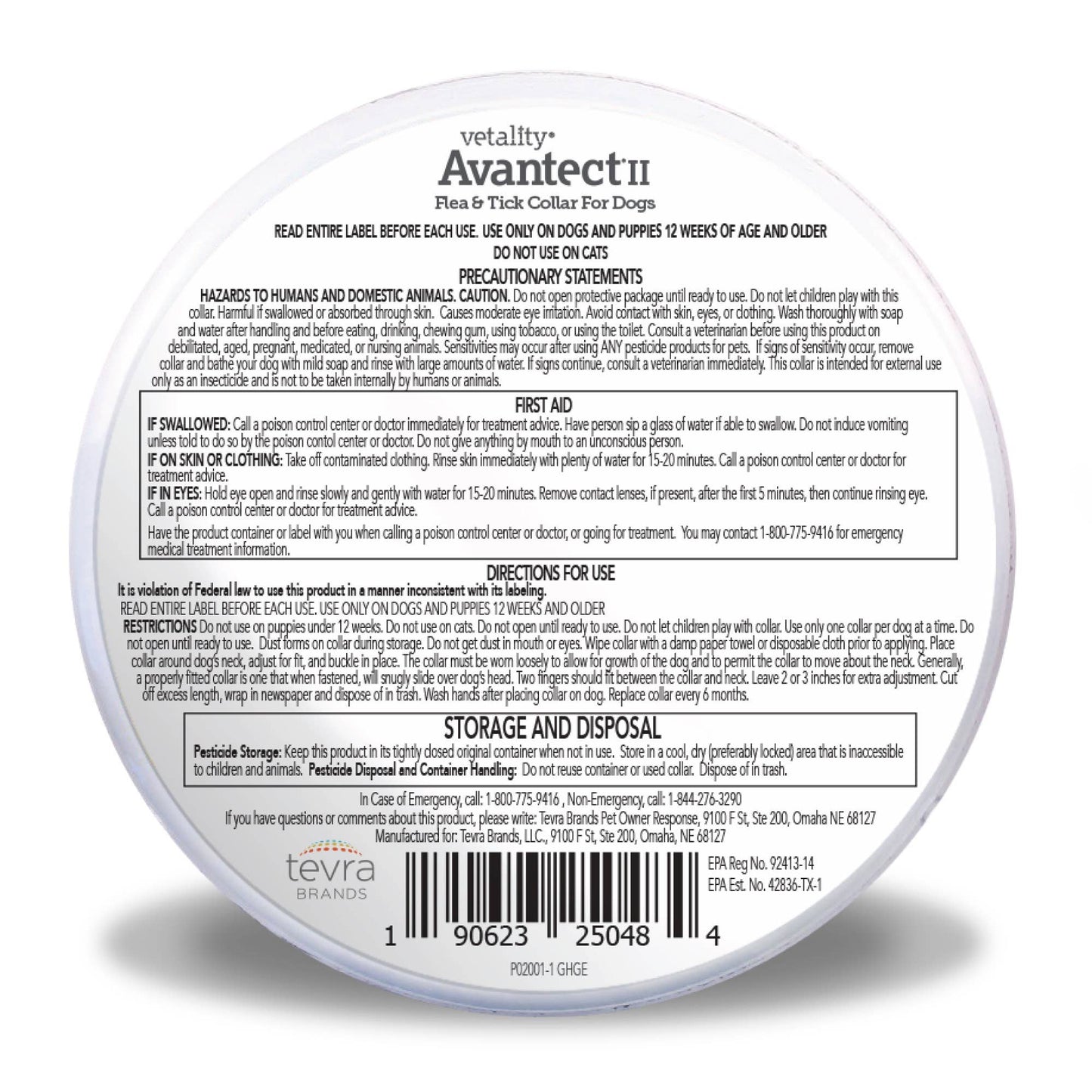 Vetality Avantect II Flea & Tick Collar for Dogs Necks 23"