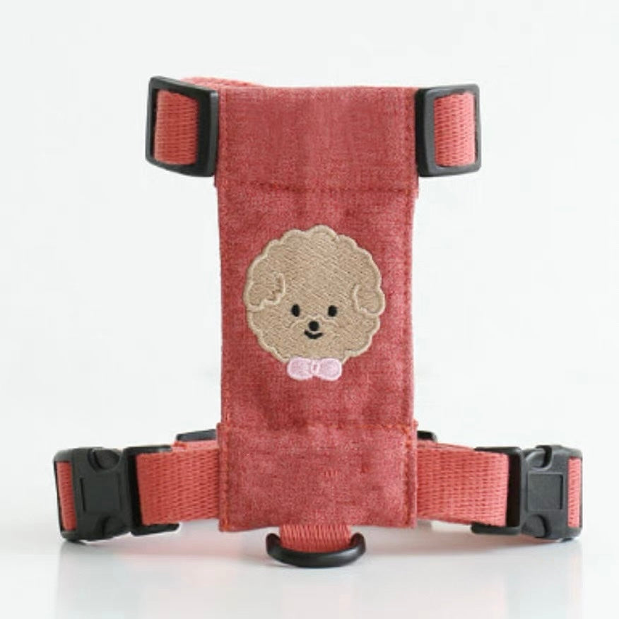 Dog Logo Harness + Leash Set, Red