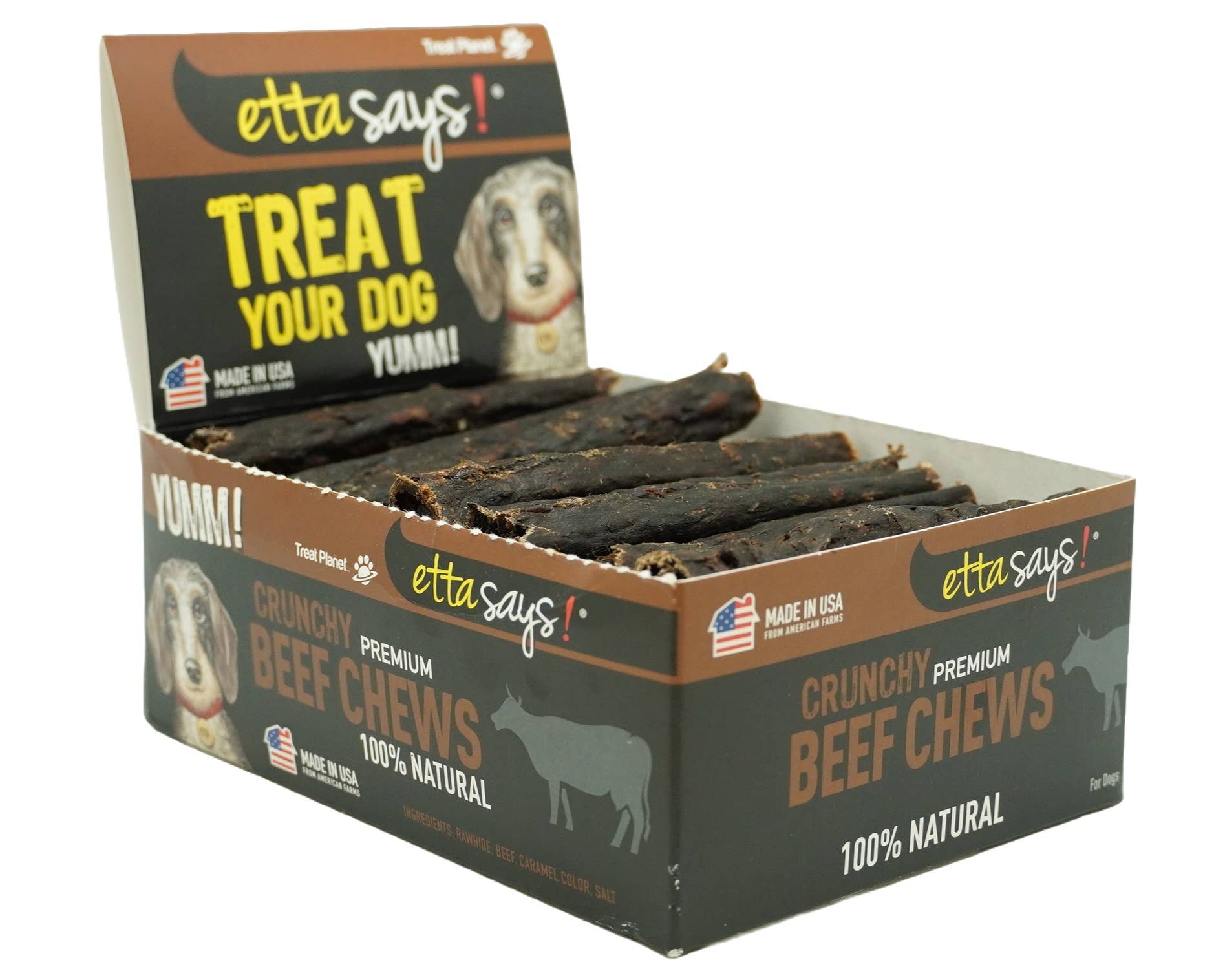 Etta Says! Crunchy Beef Dog Chews 4inch 1ct