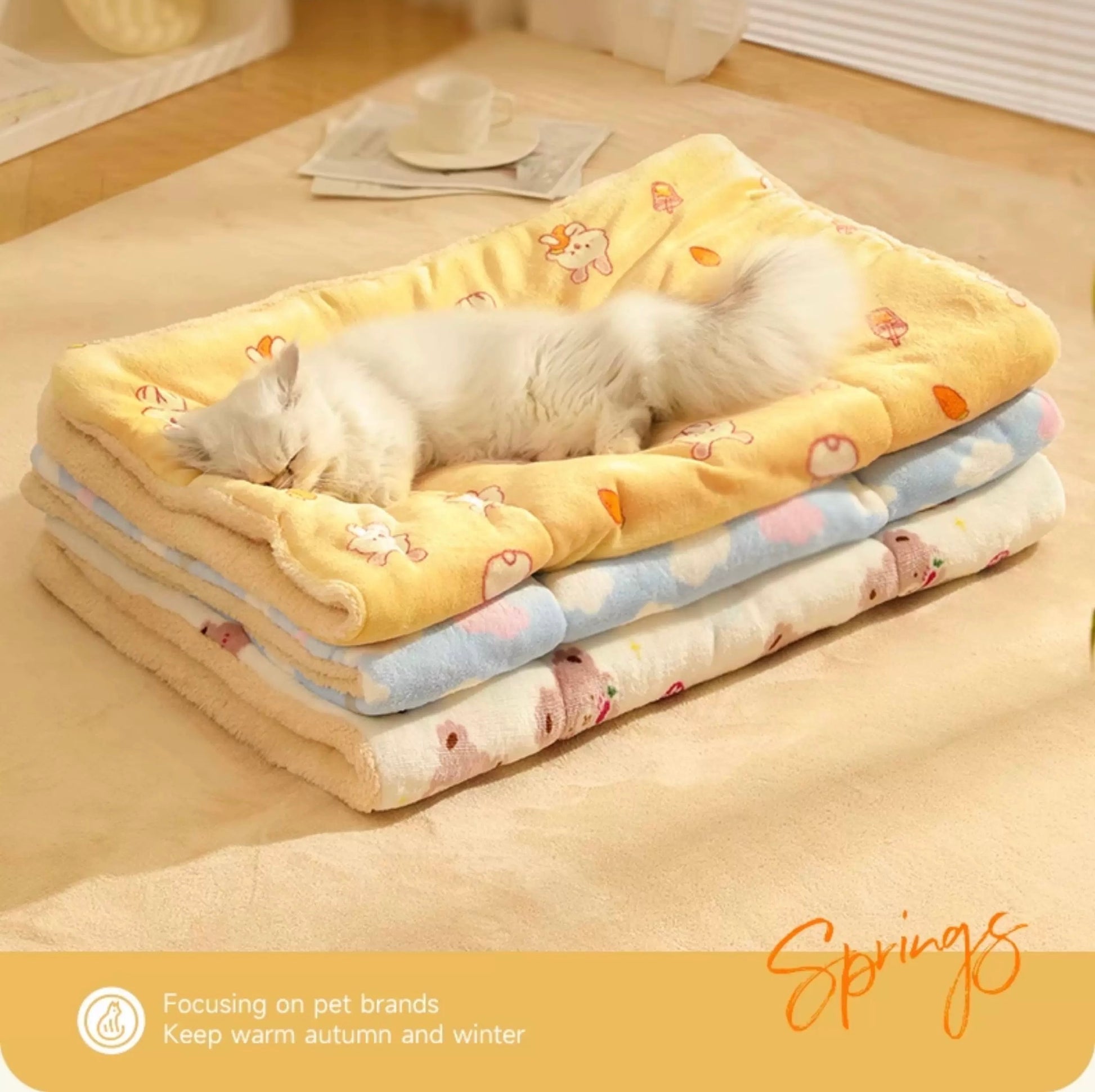 Yellow Travel Mat, XXL (Bunny Pattern)