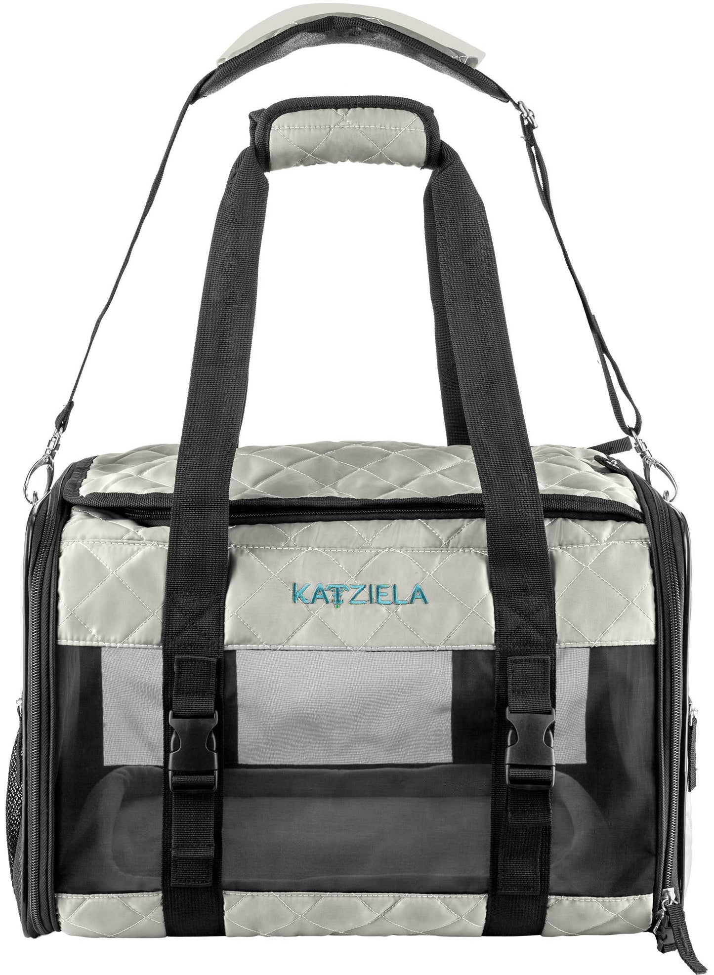 Airline Approved Quilited Companion Cat & Dog Carrier Gray
