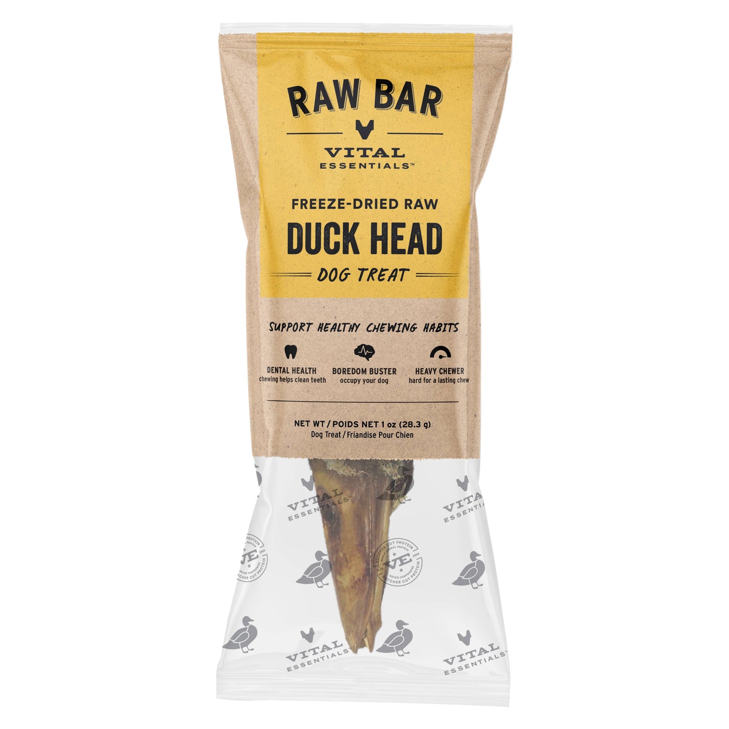 Vital Essentials® RAW BAR Freeze-Dried Raw Duck Head Treat