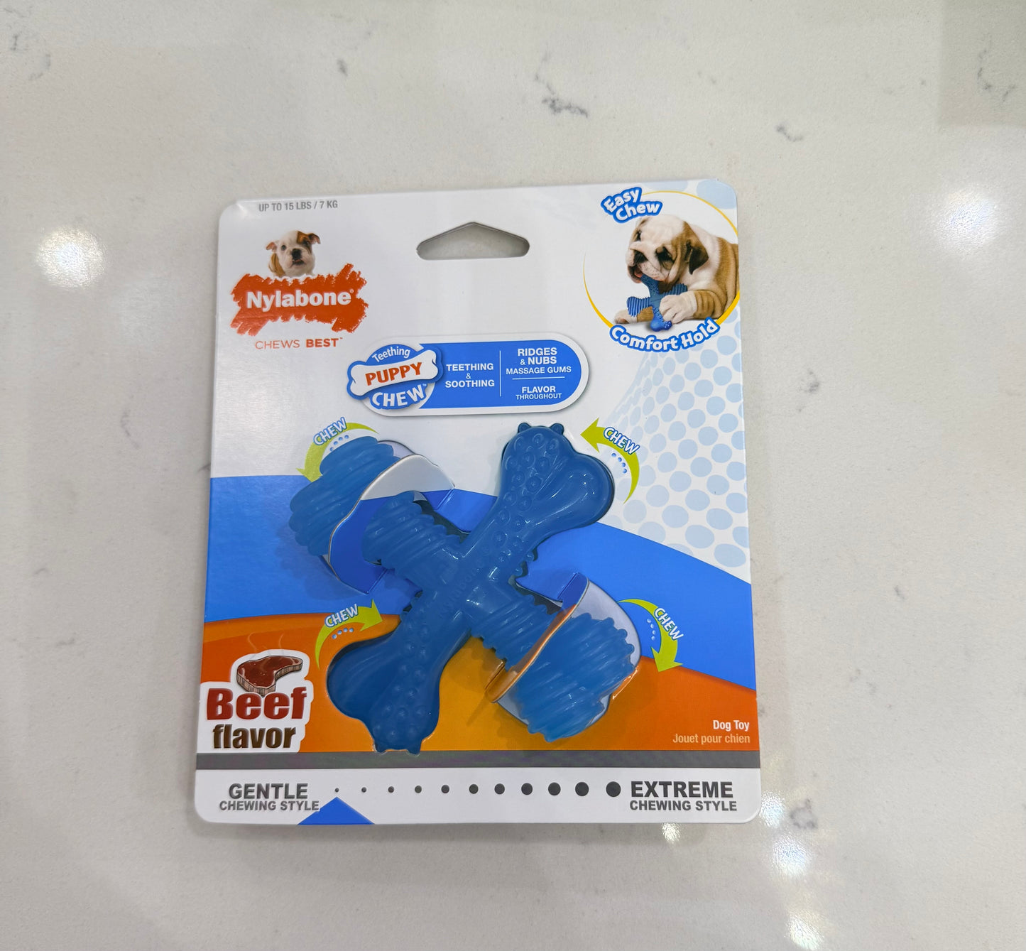 Nylabone Beef Flavor Gentle Teething Puppy Chew Small X Bone