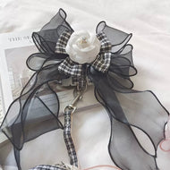 Camellia Series - Small Cat or Small Dog Camellia Flower Outdoor Elegant Adjustable Harness and Leash Set