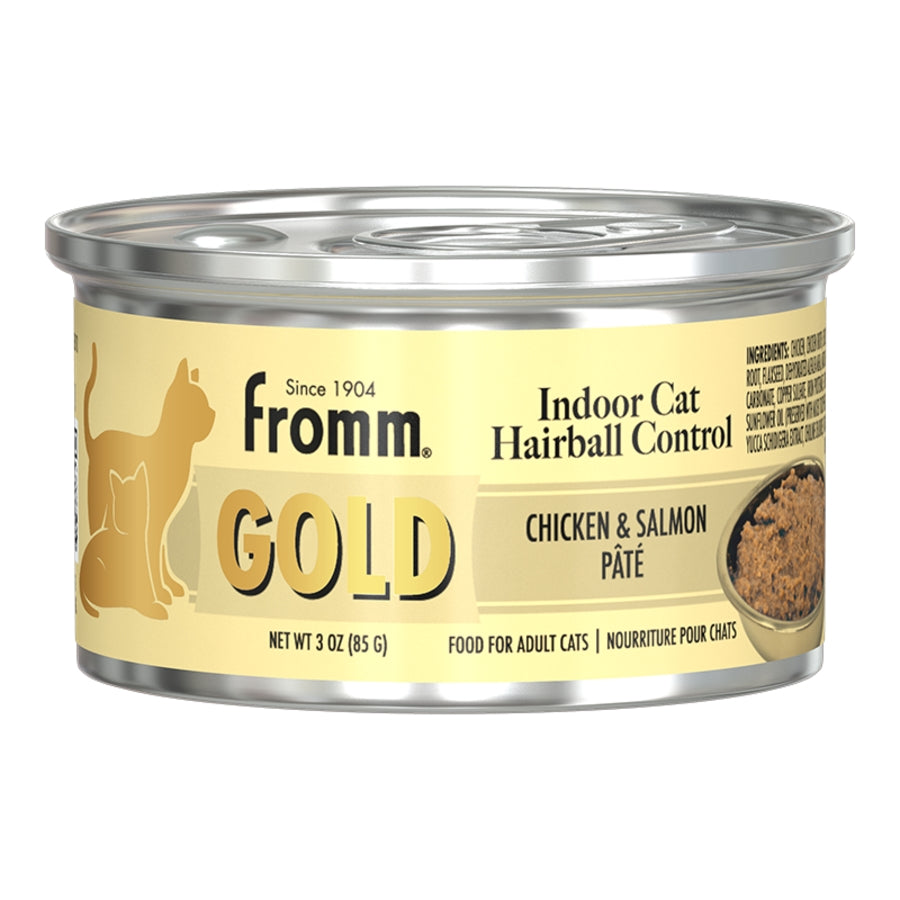 Fromm Cat Gold Indoor Cat Hairball Control Chicken & Salmon Pate 3oz