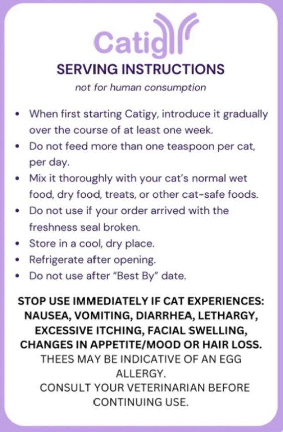 Catigy Pet FEL-D1 IGY Allergen Reducing 100% Whole Egg Powder Cat Food Topper Jar, 30-Day Supply
