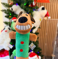 Multipet Long Dog Toy 1ct, snowman/brown dog