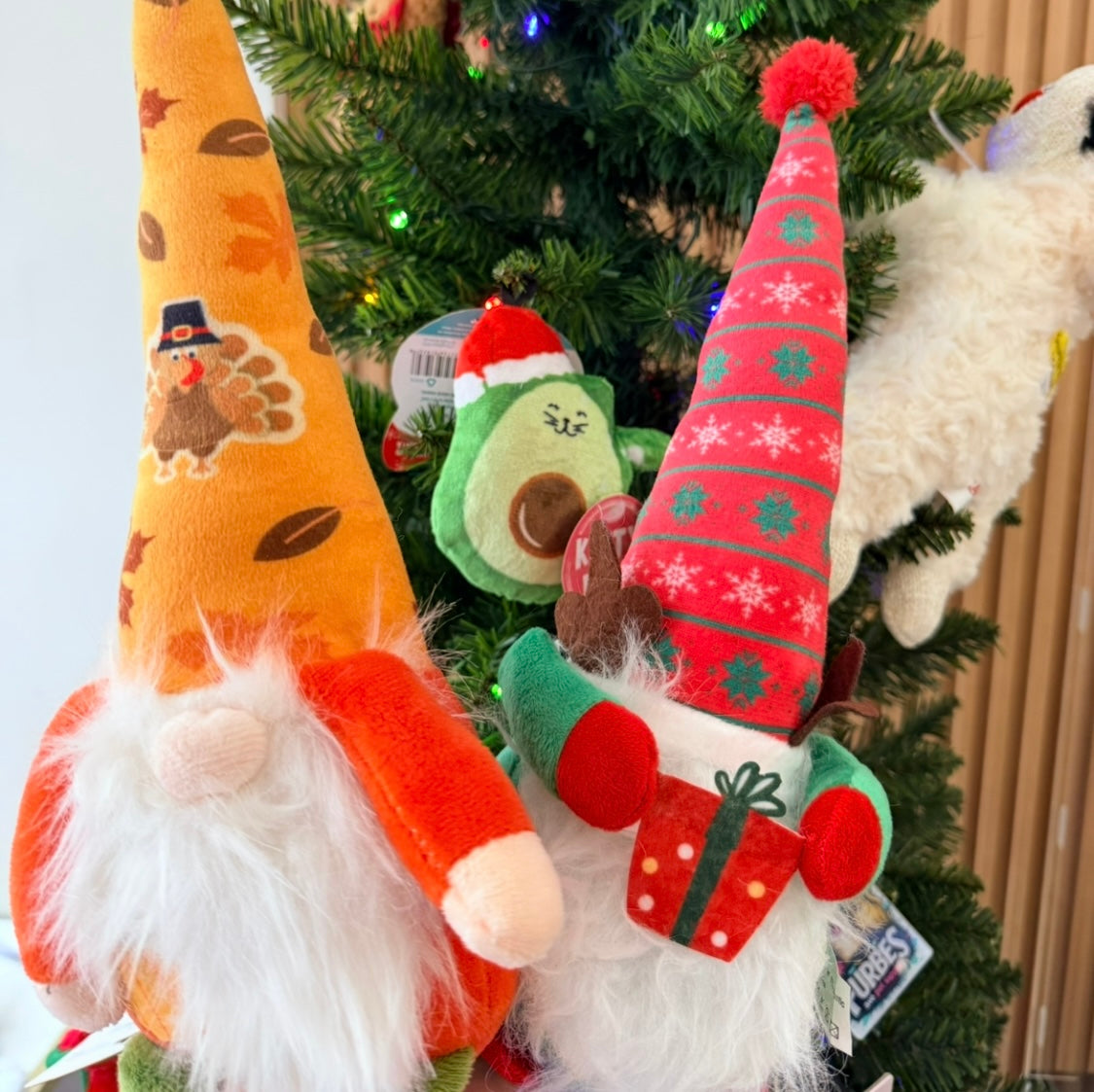 Christmas Gnomies Dog Toy Beard 1ct