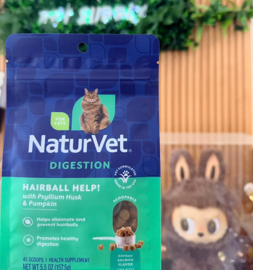 NaturVet Digestion Cat Hairball Help with Psyllium Husk & Pumpkin 5.5 oz