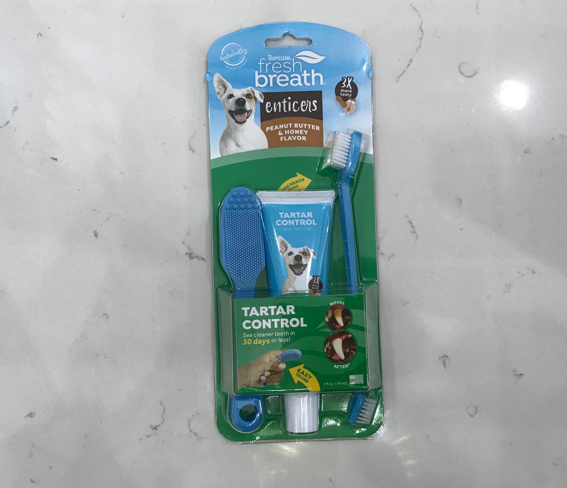 2oz Tropiclean FB Enticers Peanut Butter & Honey Oral Care Kit