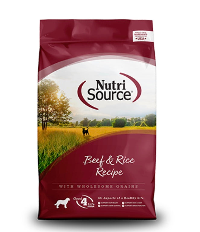 26 LB NutriSource Dog Food - Beef & Rice Recipe Adult
