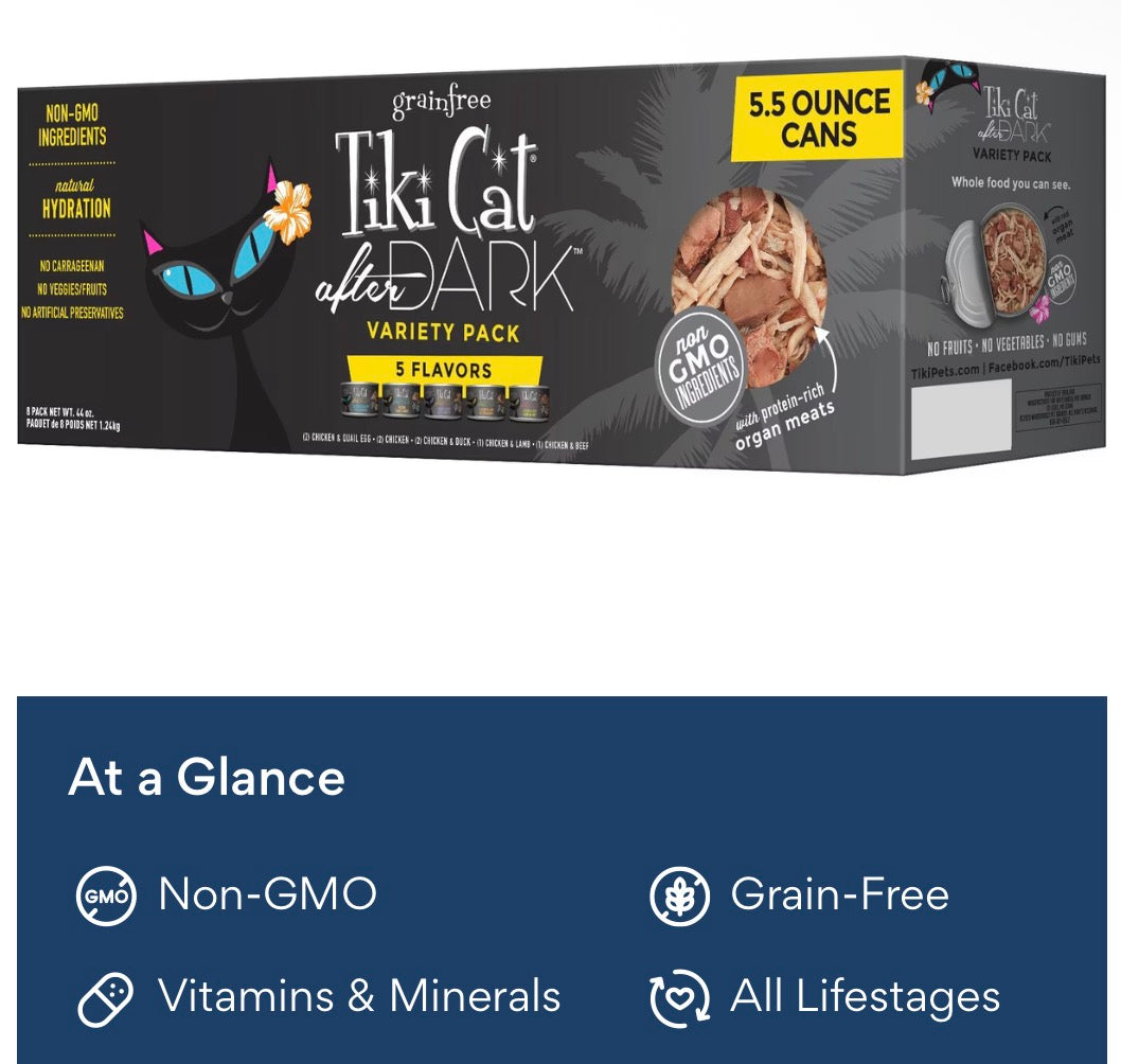 Tiki Cat After Dark Grain-free Wet Cat Food, 5.5 oz