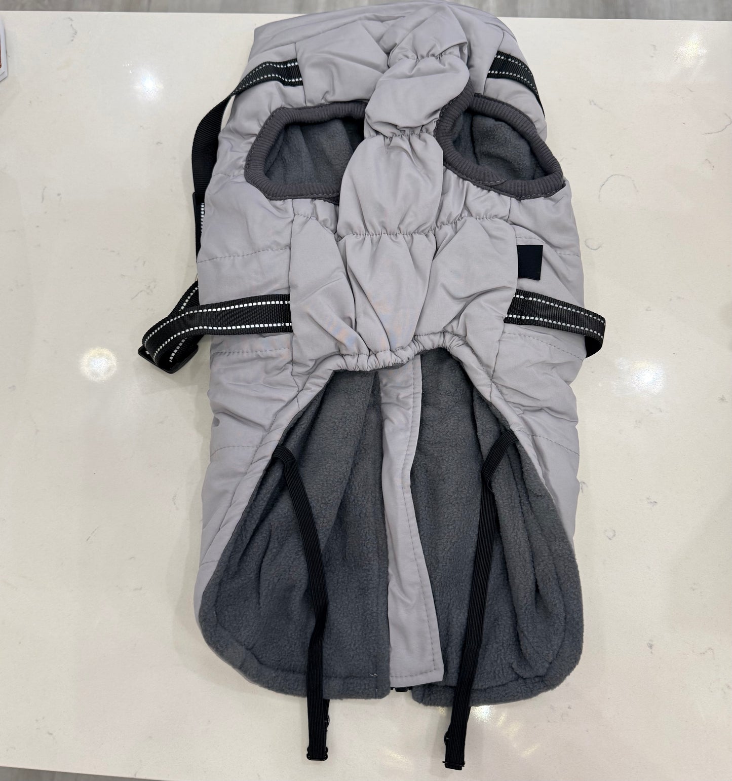 Puffer Coat with an Integrated popocola Harness for dogs