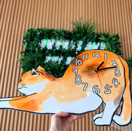 Cat Wall Clock - Stretching Cat
