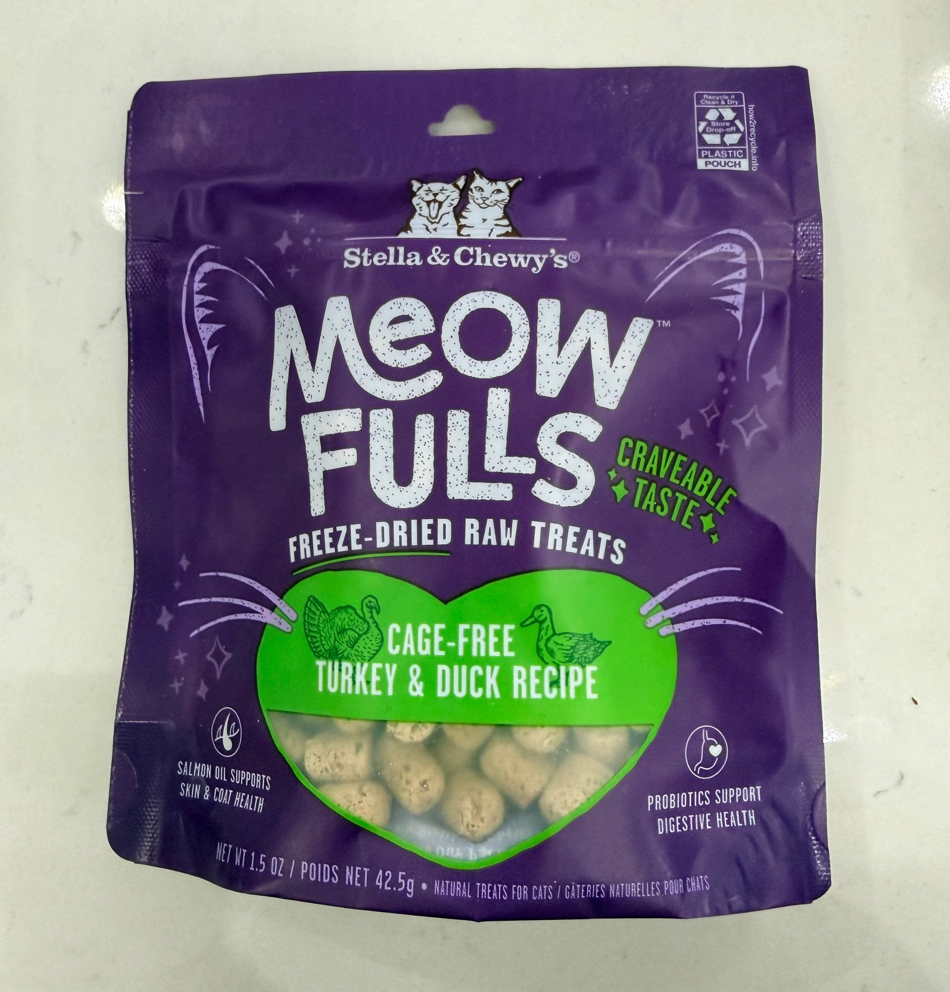 Stella & Chewy's Meowfulls Turkey & Duck Recipe Freeze Dried Cat Treats, 1.5 oz.