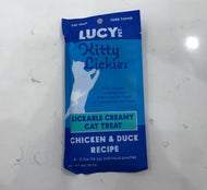 2oz Lucy Pet Kitty Lickies Mousse Cat Treat Chicken & Duck