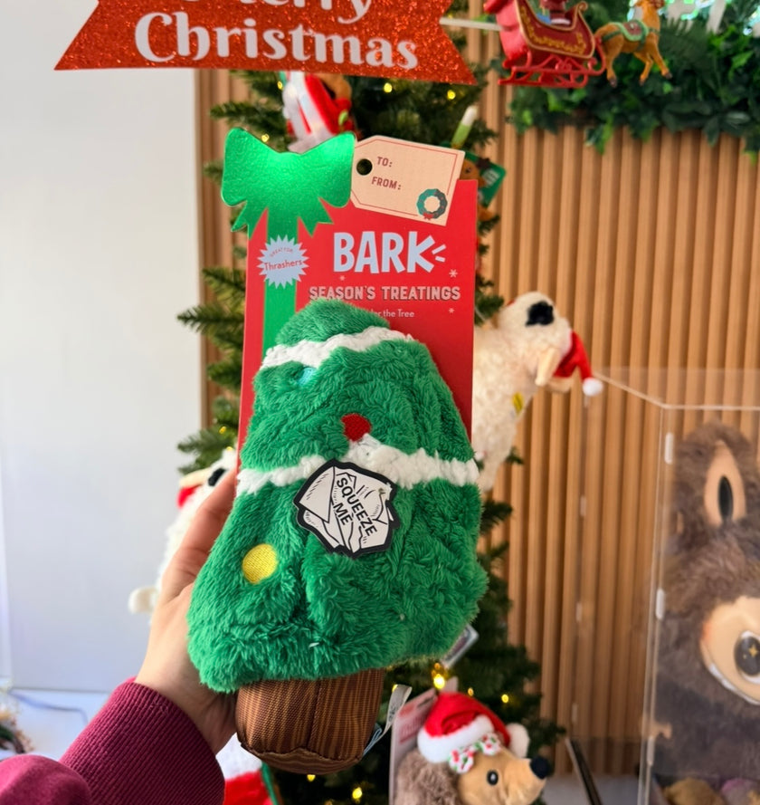 Bark Season’s Treating Christmas Tree dog toy