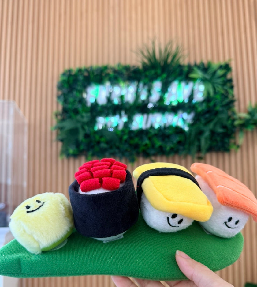 Sushi Platter Squeaky Plush Dog Toys