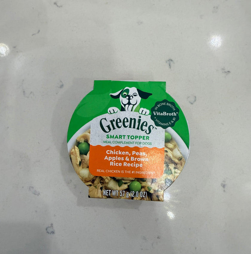 Greenies Smart Topper Meal Complement For Dogs Chicken, Peas, Apple & Brown Rice Recipe
