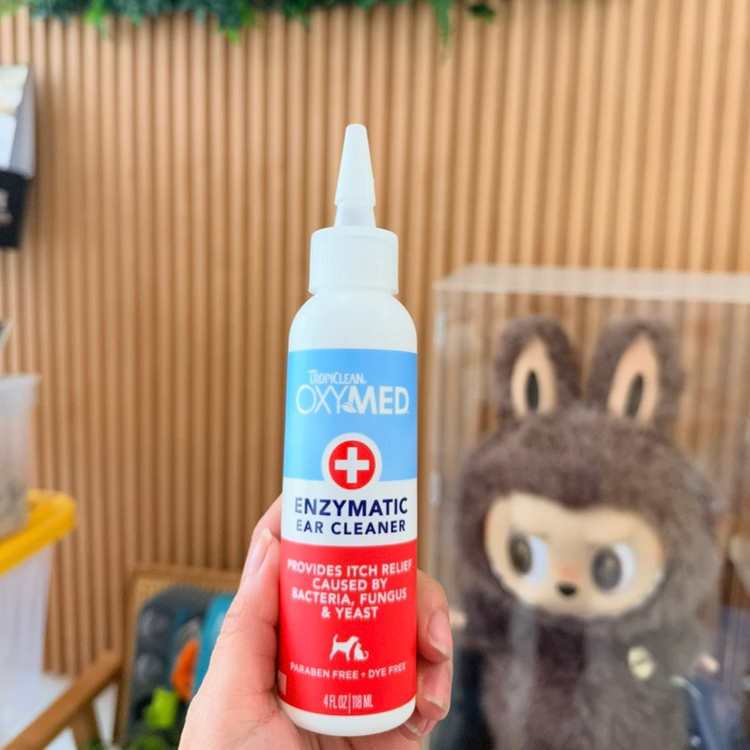 TropiClean OxyMed Enzymatic Dog & Cat Ear Cleaner, 4-fl oz