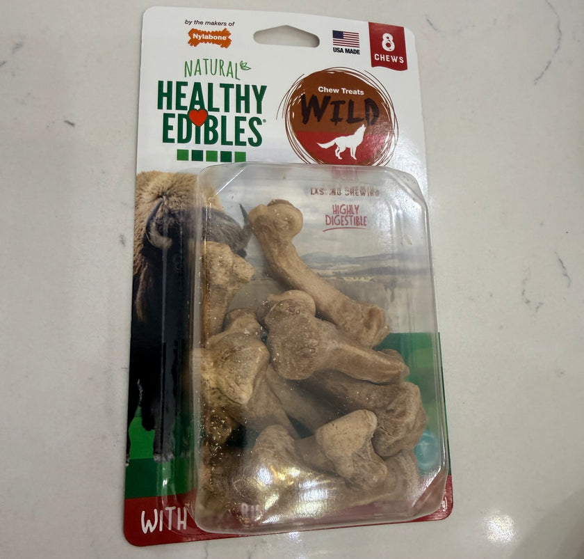 Nylabone Natural Healthy Edibles Chew Treats with Real Bison