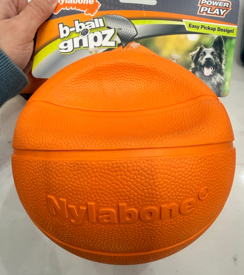 Nylabone Power Play Dog Basketball B-Ball Gripz Large